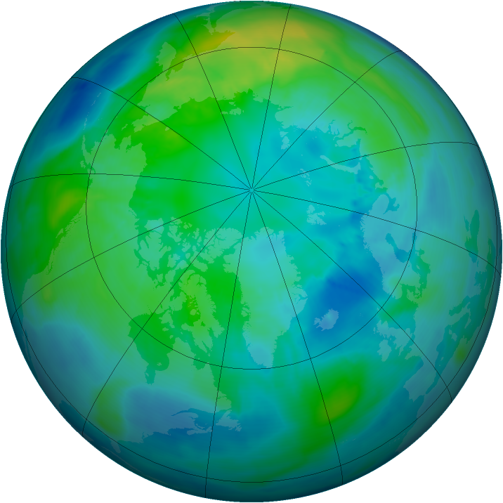 Arctic ozone map for 15 October 2014